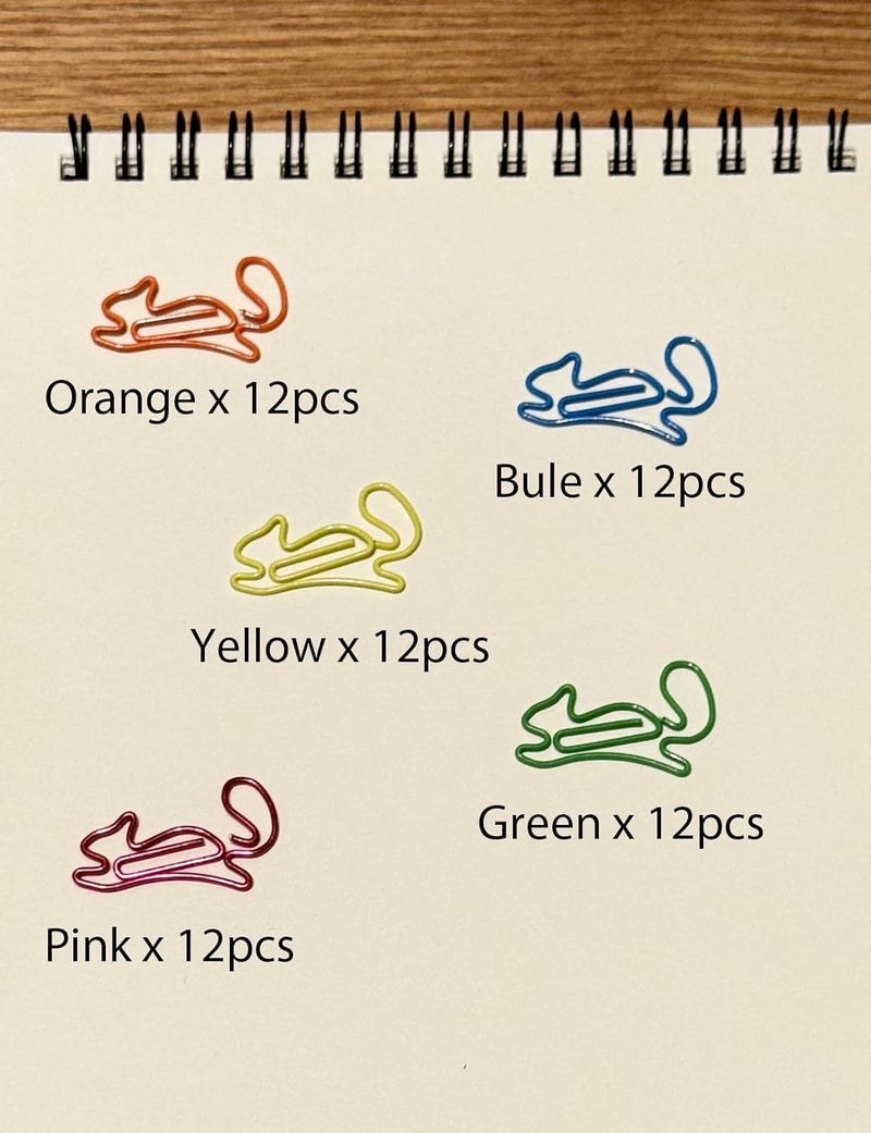Daxtril Cute Paper Clips, 60 PCS Squirrel Shaped Paper Clips Animal Bookmarks Clips, Assorted Colors, Fun Office Gifts for Women Men Coworkers Teachers Students Girls Boys, Squirrel Gifts Christmas Gifts - Image 4